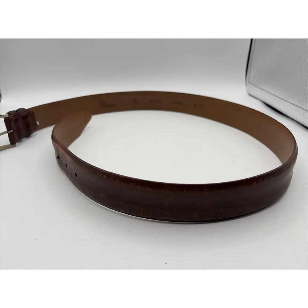 Allen‎ Edmonds Mens Belt Brown Leather Belt USA 95/38 Made In USA Calfskin